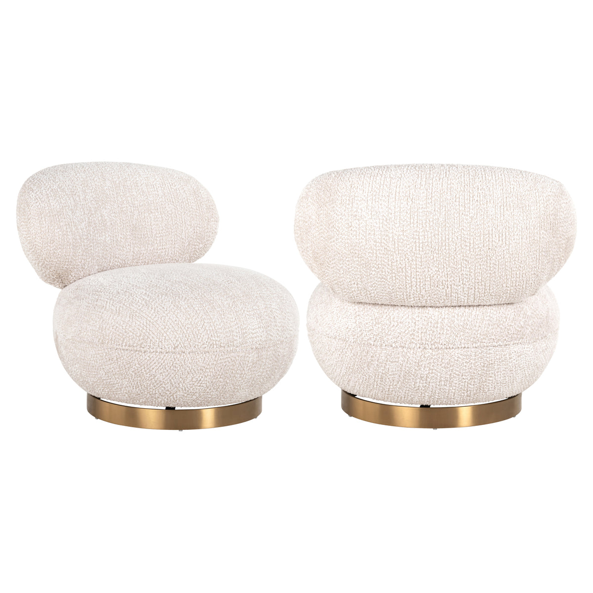 Fauteuil lounge Jace lovely cream pivotant