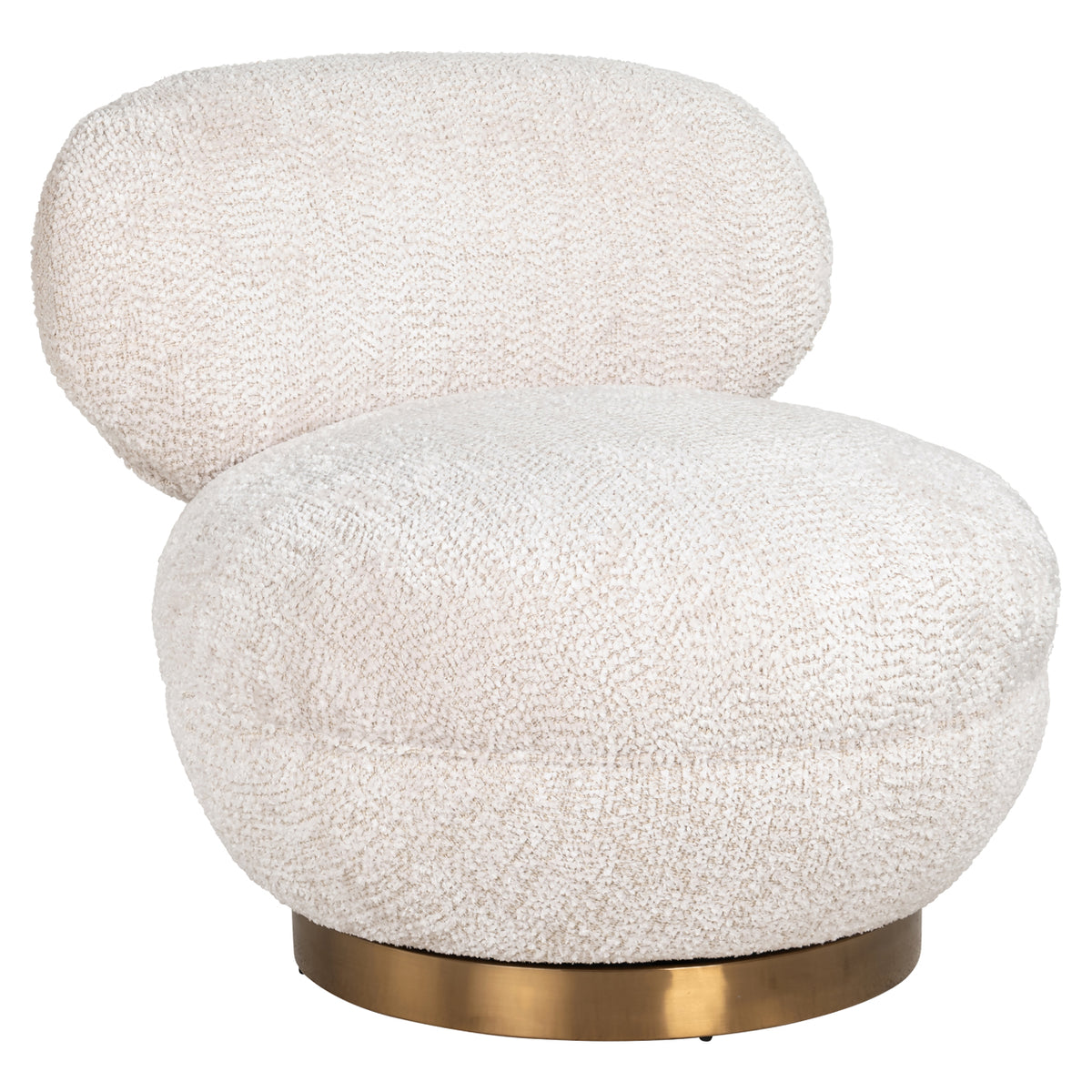 Fauteuil lounge Jace lovely cream pivotant