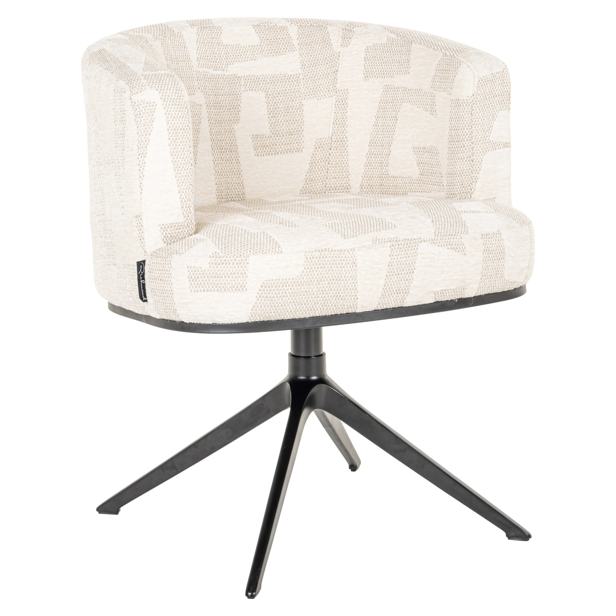 Eetkamerstoel Cheyenne beige graffic swivel
