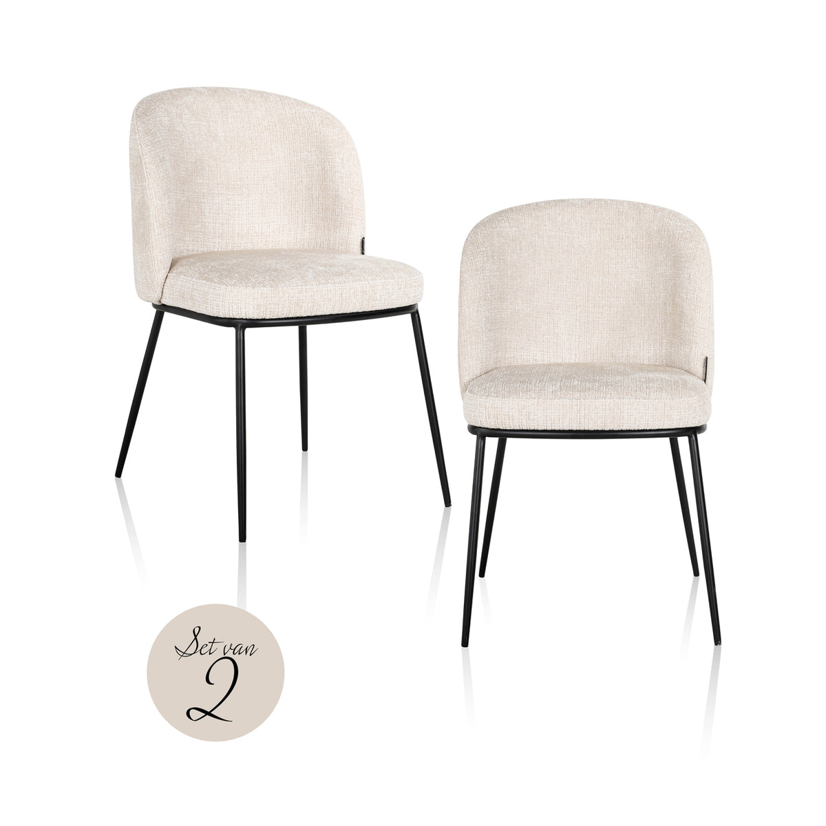 Esszimmerstuhl Elvi Niagara Beige feuerhemmend (2er-Set)