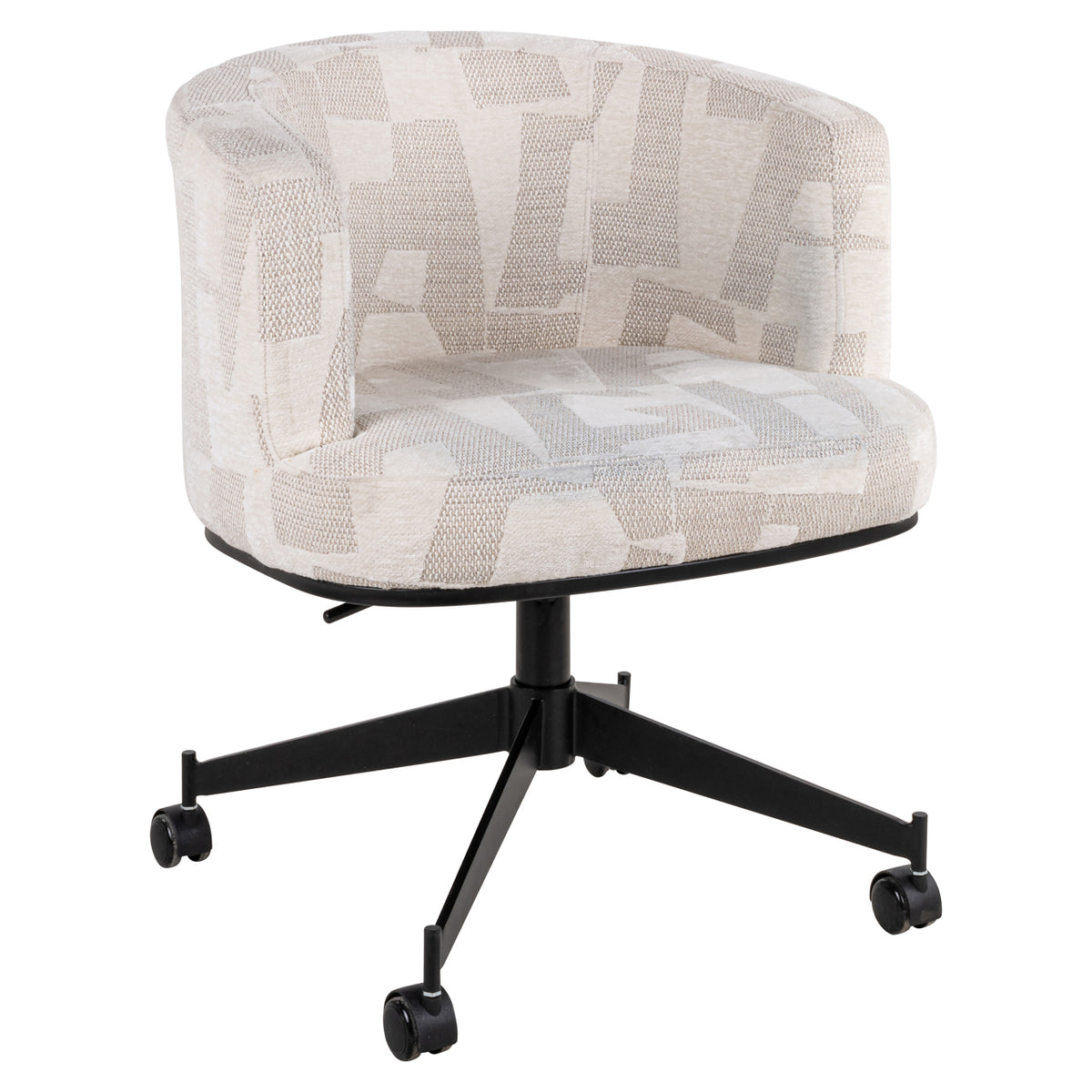 Esszimmerstuhl Rochenne Beige Graffic, drehbar, auf Rollen
