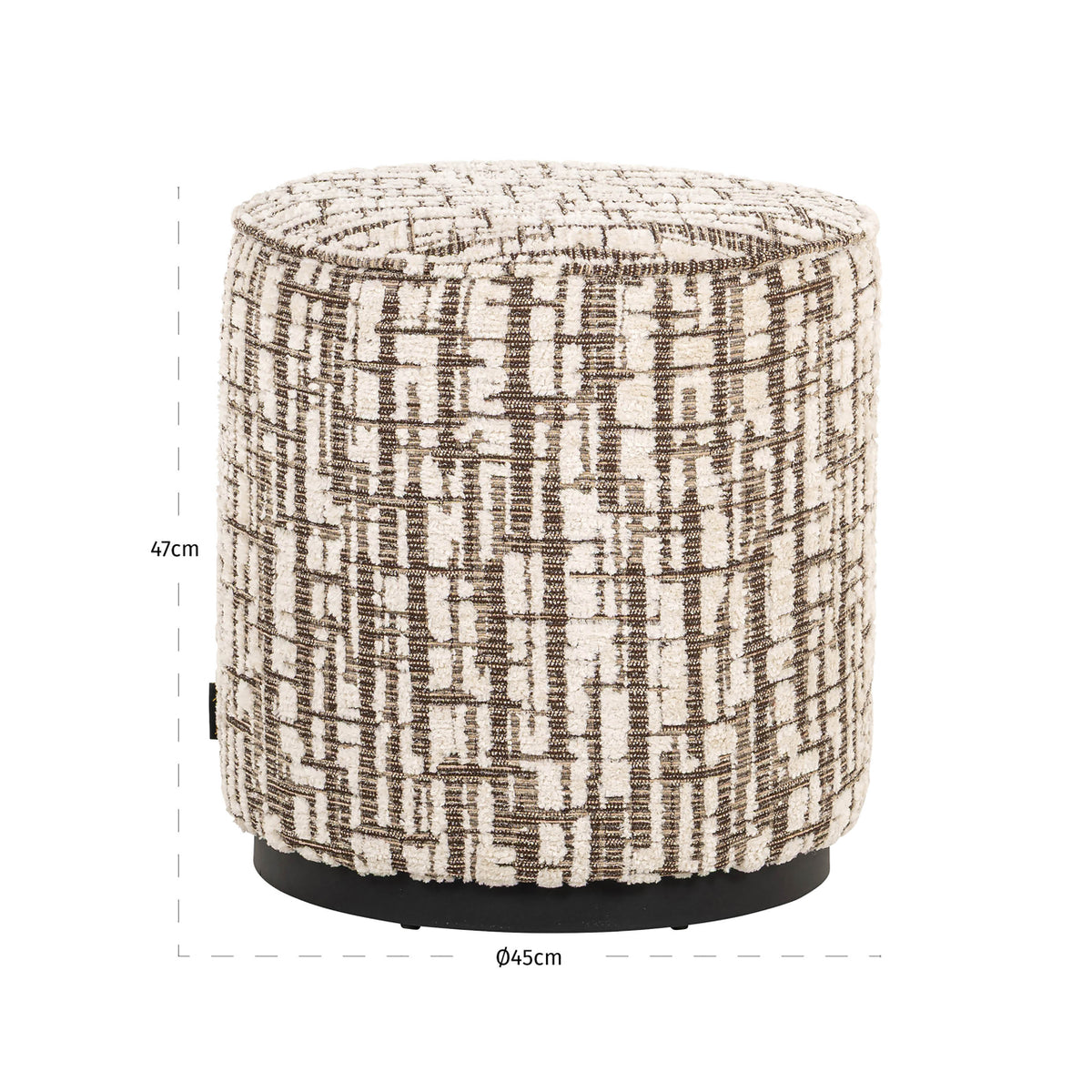 Poef & Voetenbank Lexie cream 45Ø