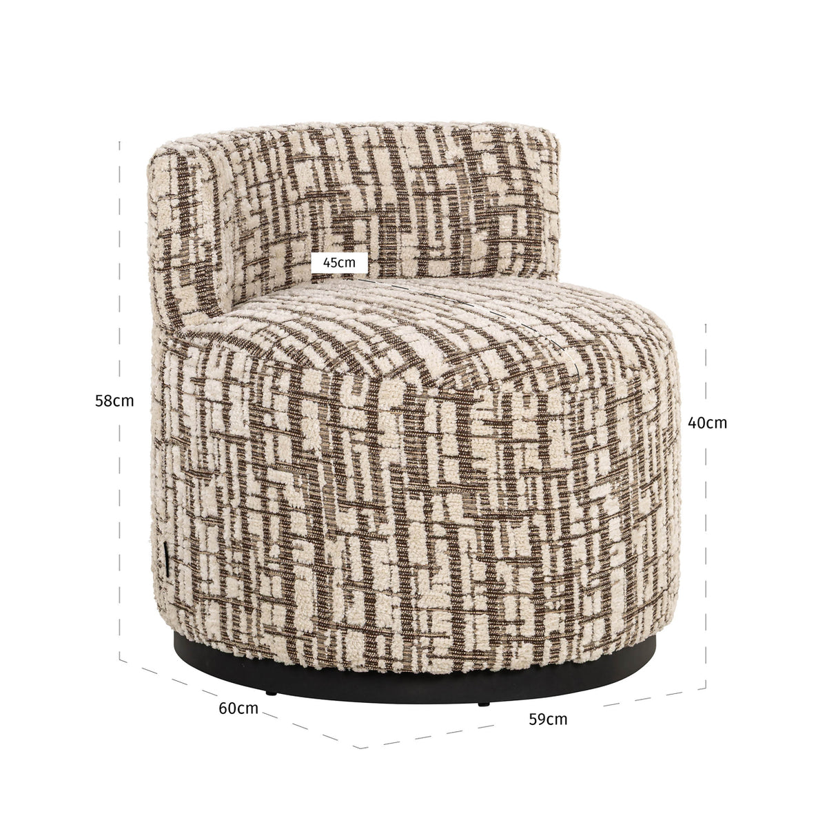 Lounge stoel Franny cream