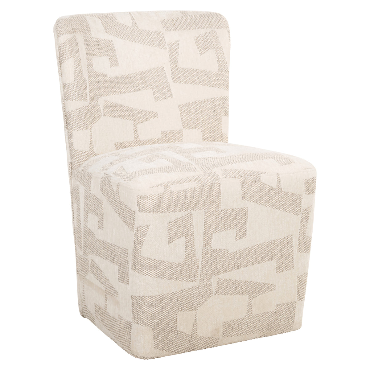 Esszimmerstuhl Lorain beige graffic mit Rollen