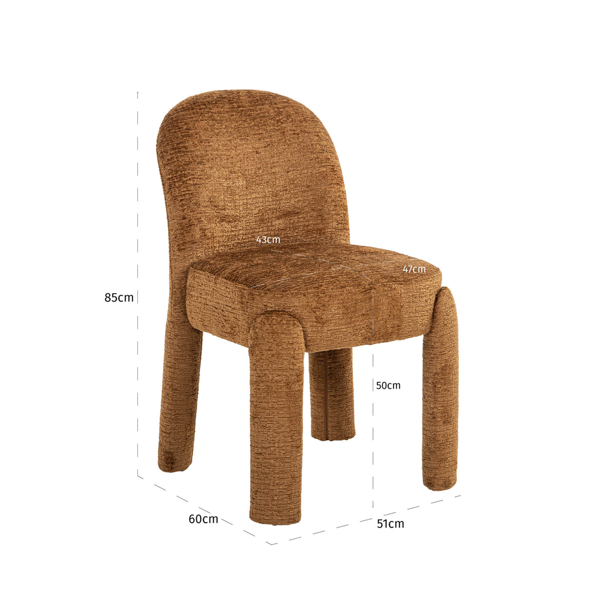 Chaise de salle à manger Brandi cognac fusion (ensemble de 2)