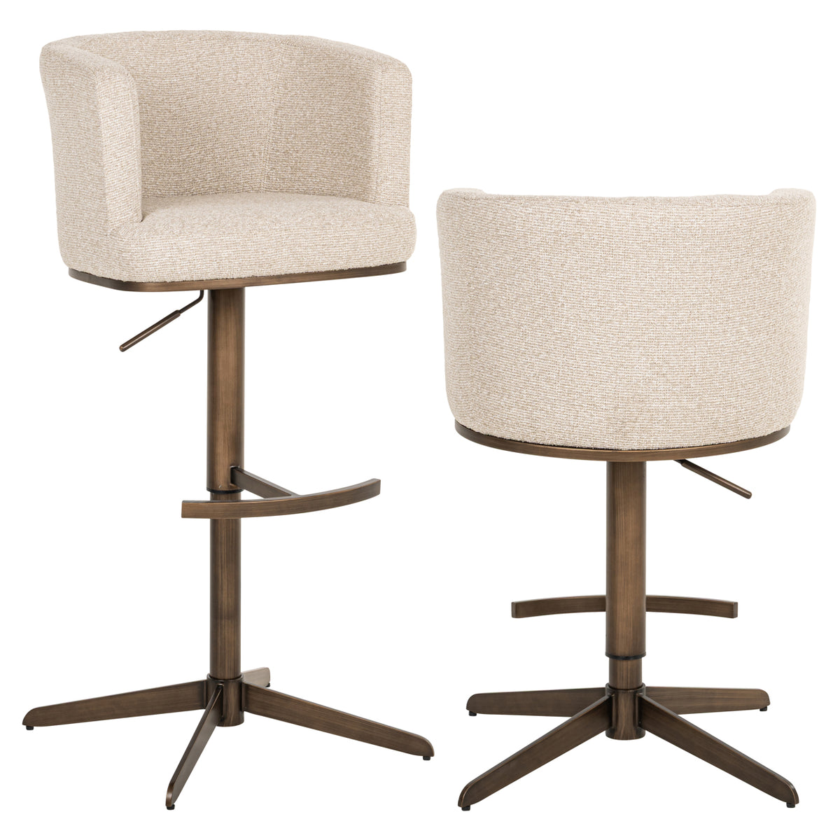 Chaise de bar Cheyenne biscotti pivotante