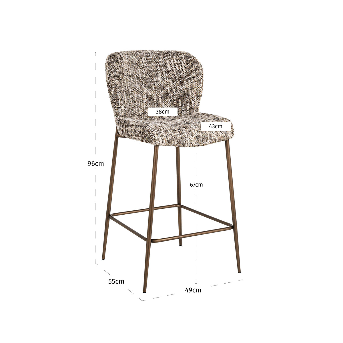 Chaise de comptoir Odarby brown omara