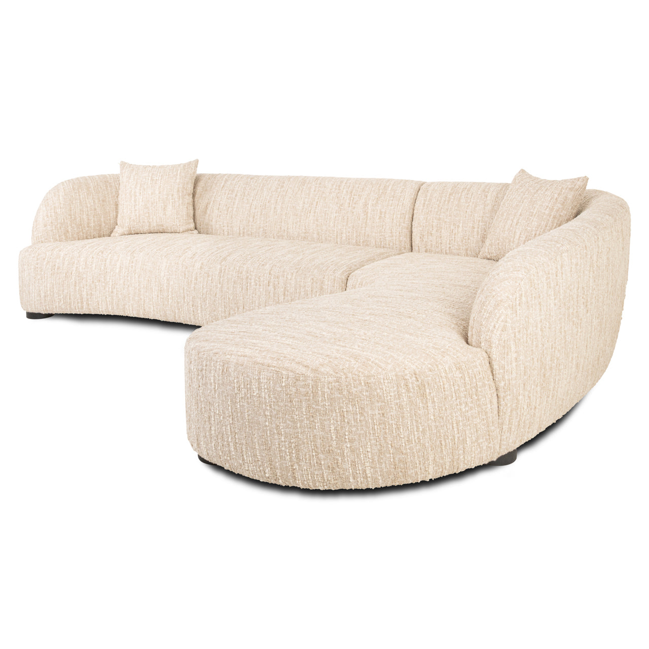 Pandora beige angora right-hand lounge sofa