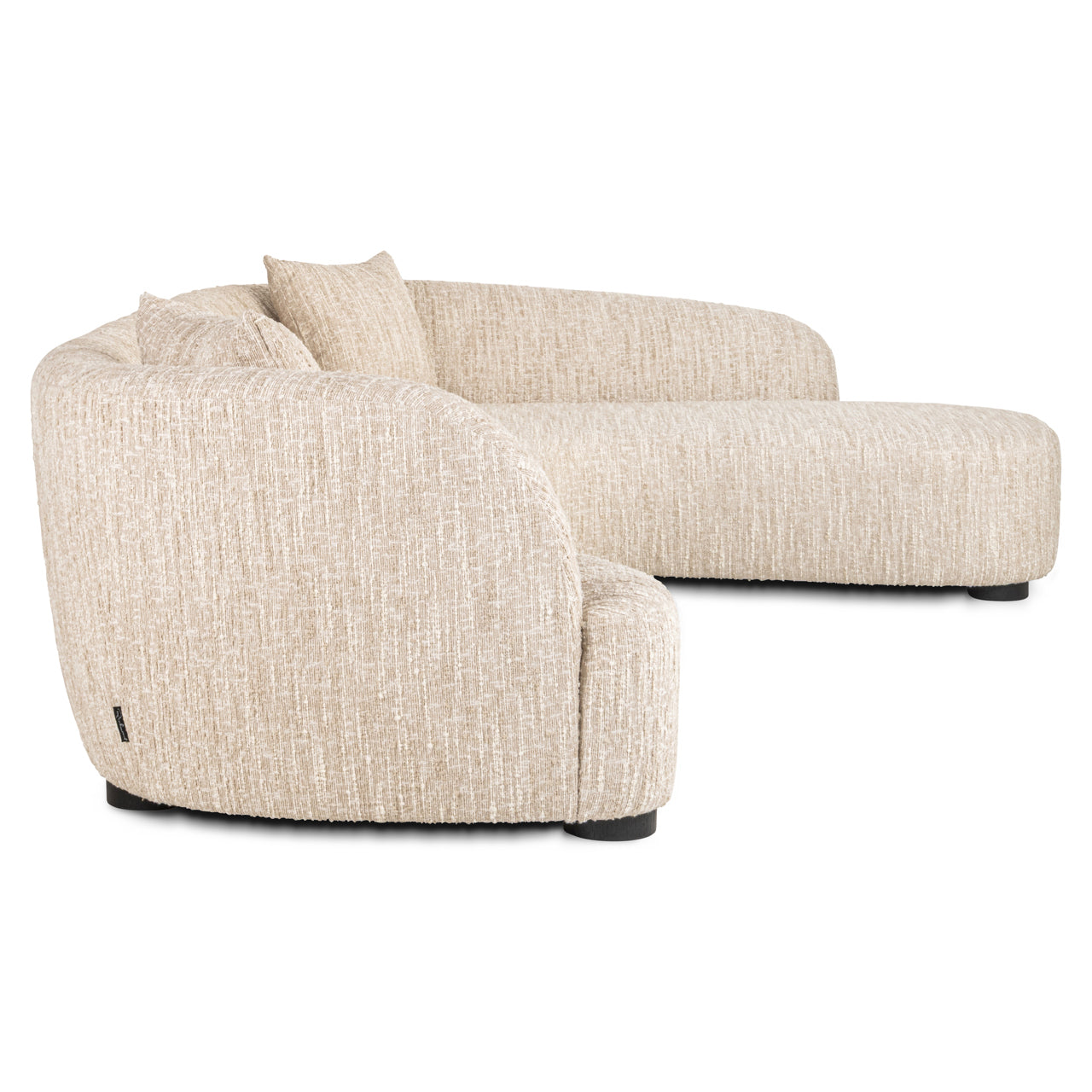 Pandora beige angora right-hand lounge sofa