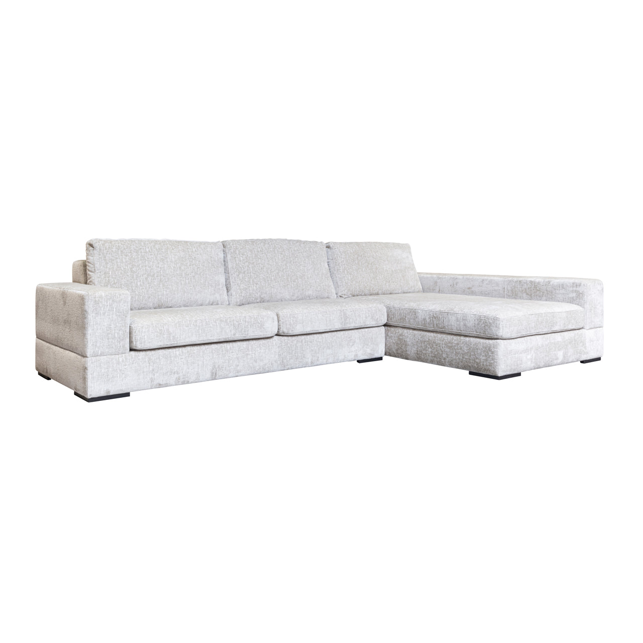 Sofa Pasha Pearl Island, 3-Sitzer + Lounge rechts, vollständig gepolstert