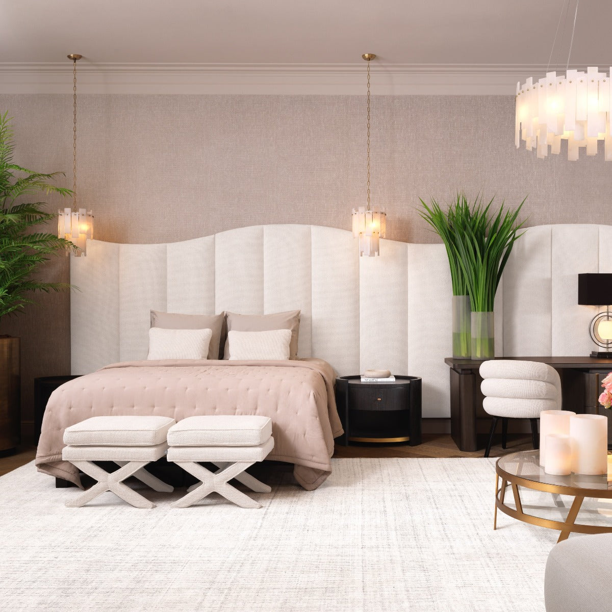 Bed Hoofdbord Eichholtz Chanton Lyssa off-white