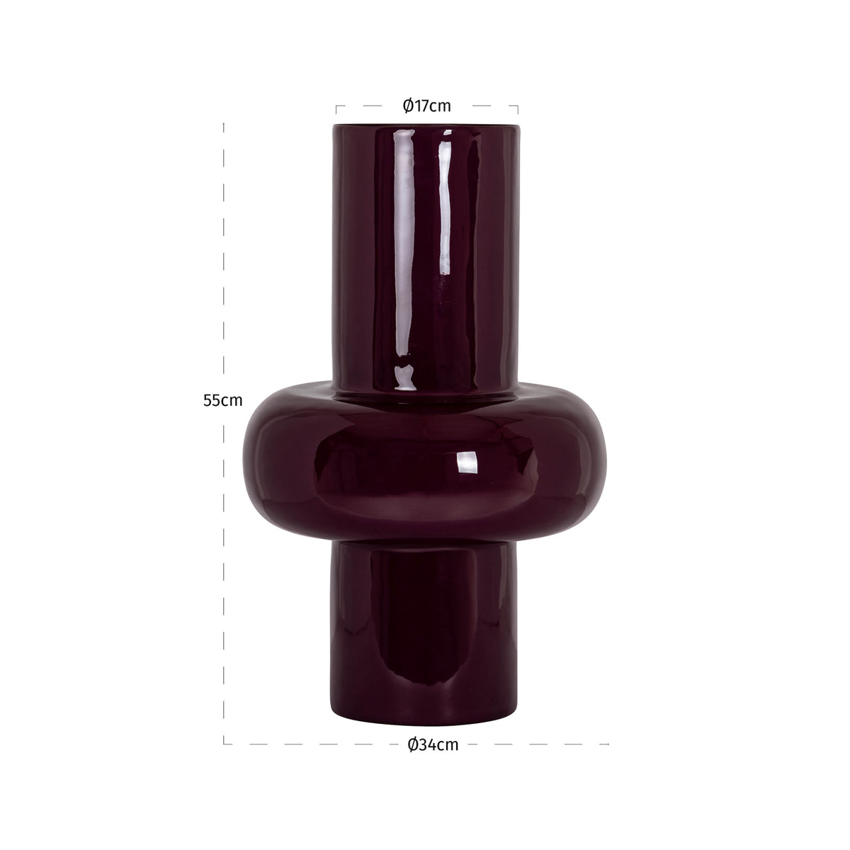 Vase Ashlyn bordeaux grande