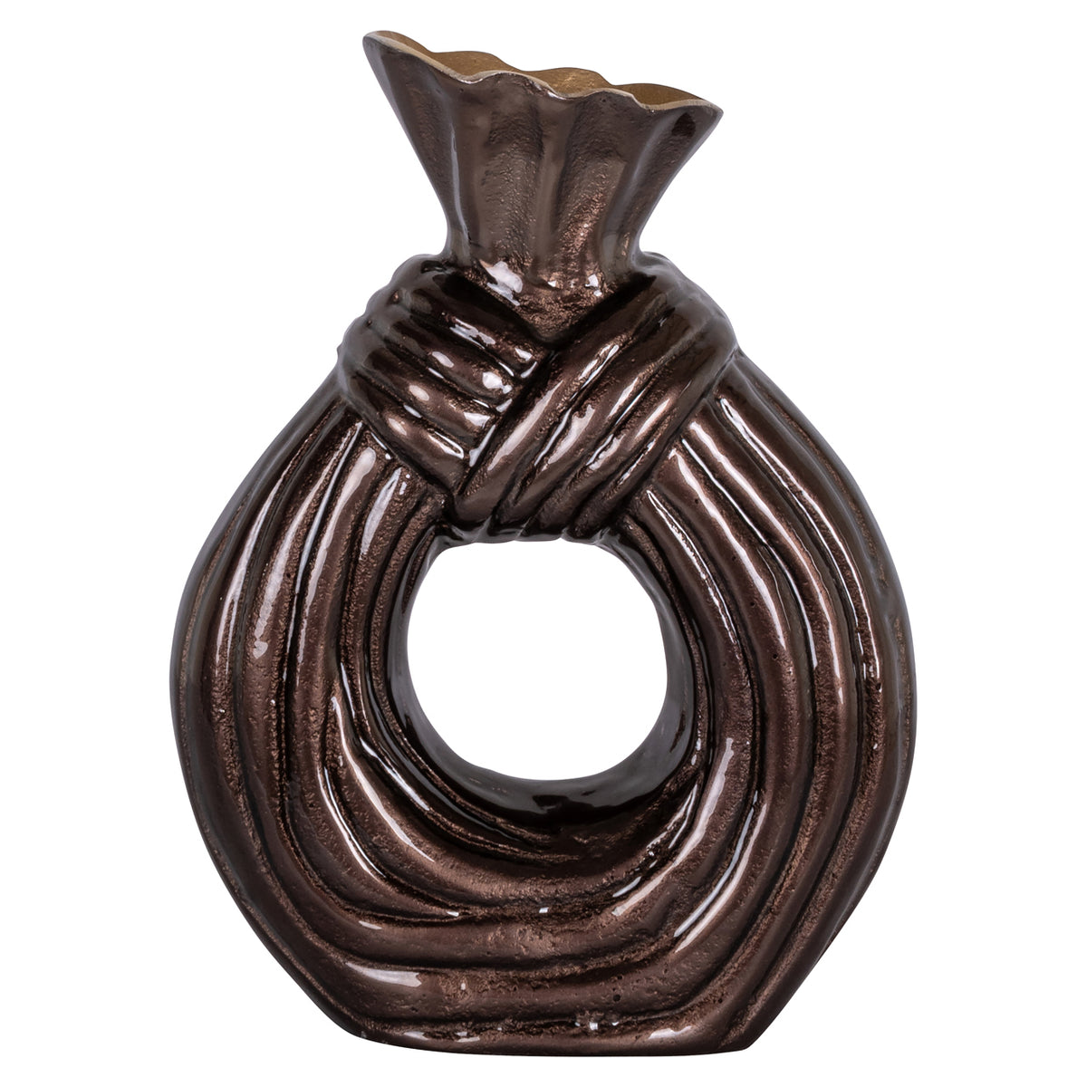 Vase Suen dunkelbraun groß
