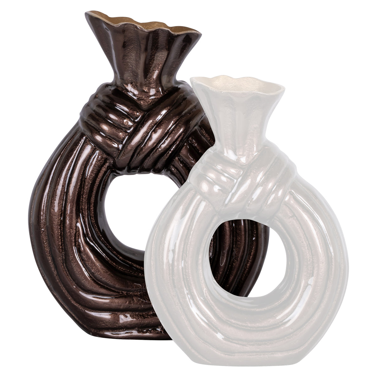 Vase Suen brun foncé grand