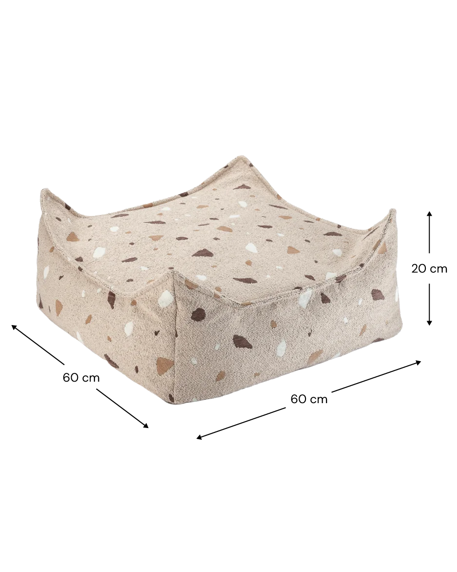 Wigiwama Terrazzo Square Ottoman - Brown