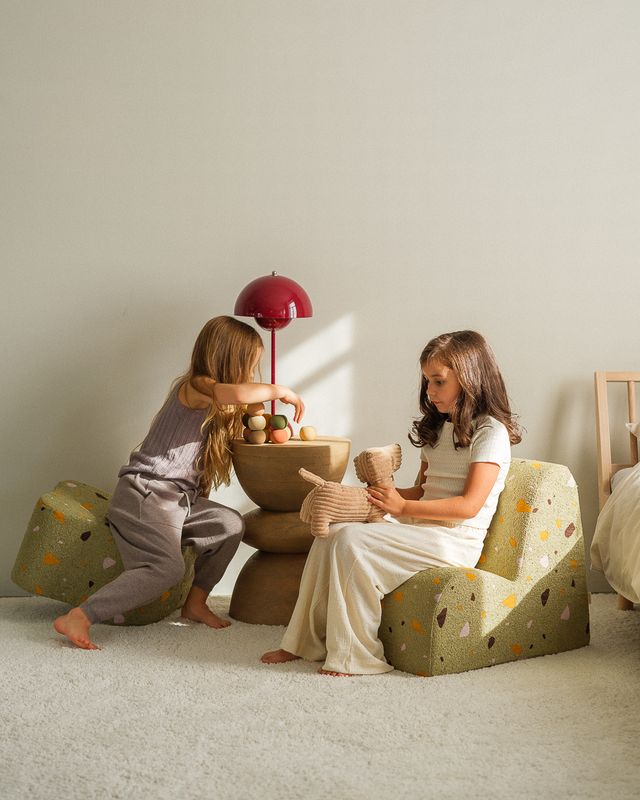 Wigiwama Terrazzo Cloud Pouf - Grün