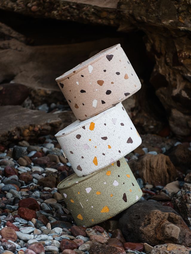 Terrazzo-Marmor-Pouf