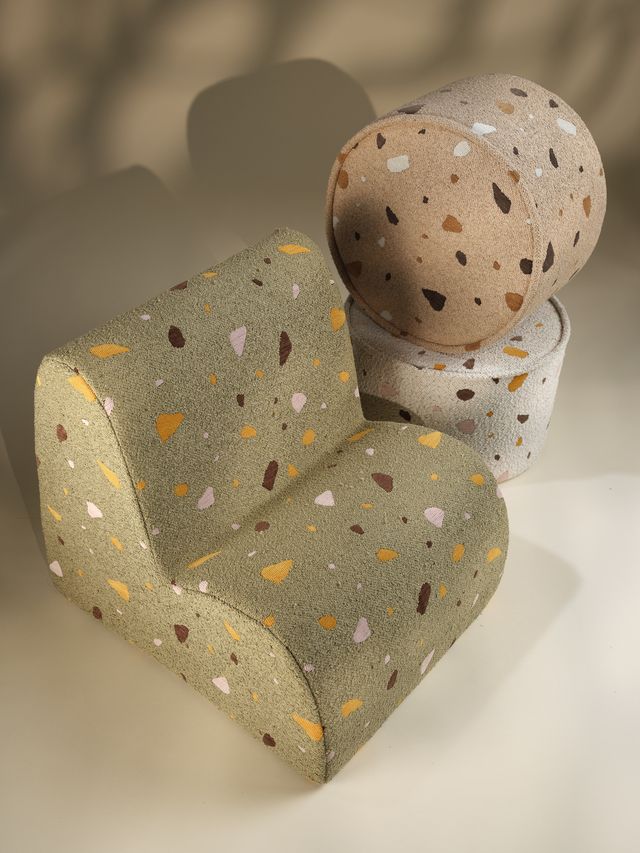 Terrazzo-Marmor-Pouf