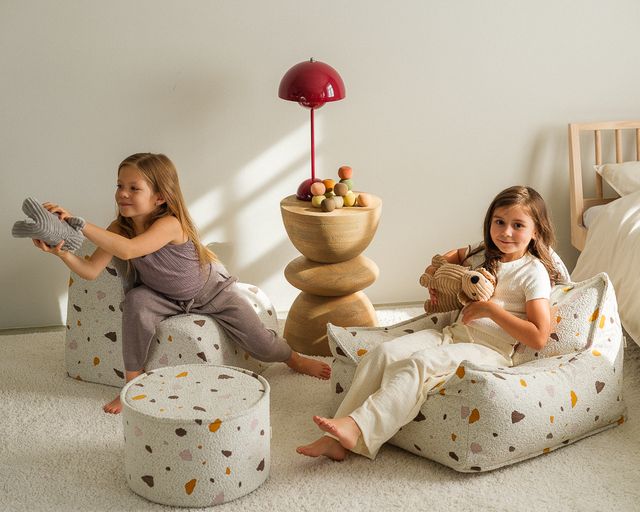 Terrazzo-Marmor-Pouf