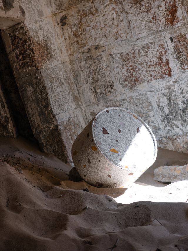 Terrazzo-Marmor-Pouf