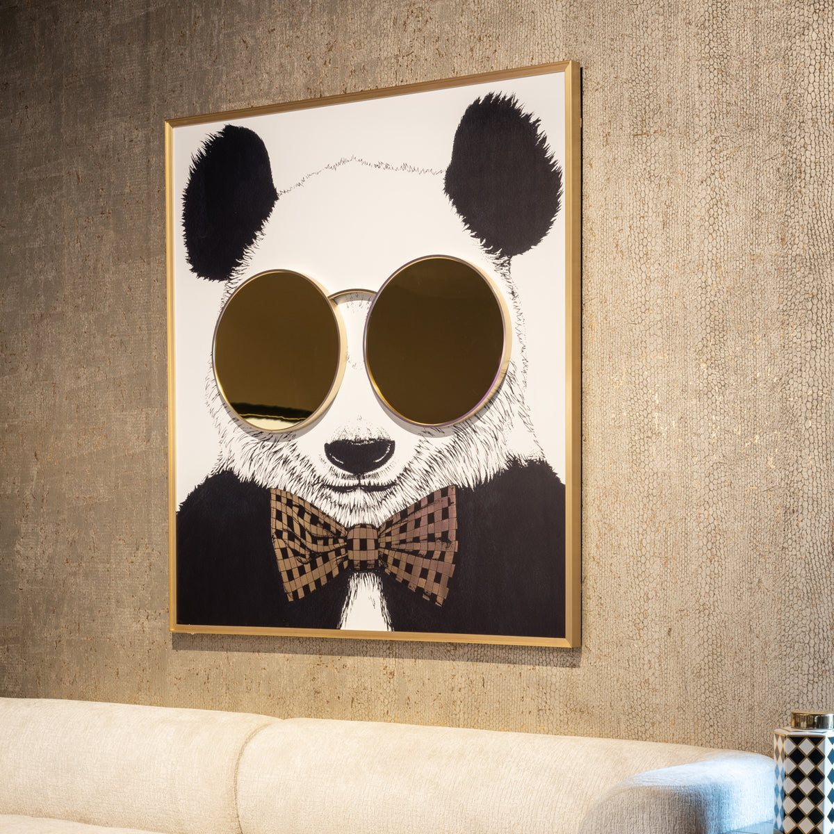 Décoration murale Panda noir/or
