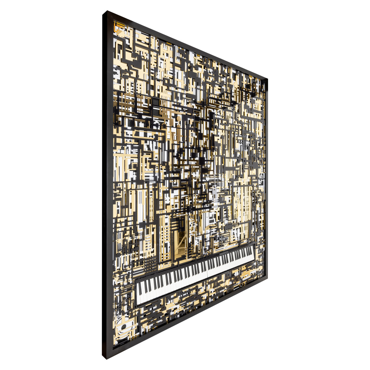 Art mural Wibi noir/or
