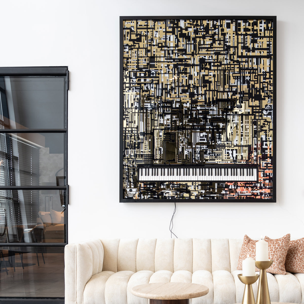 Art mural Wibi noir/or