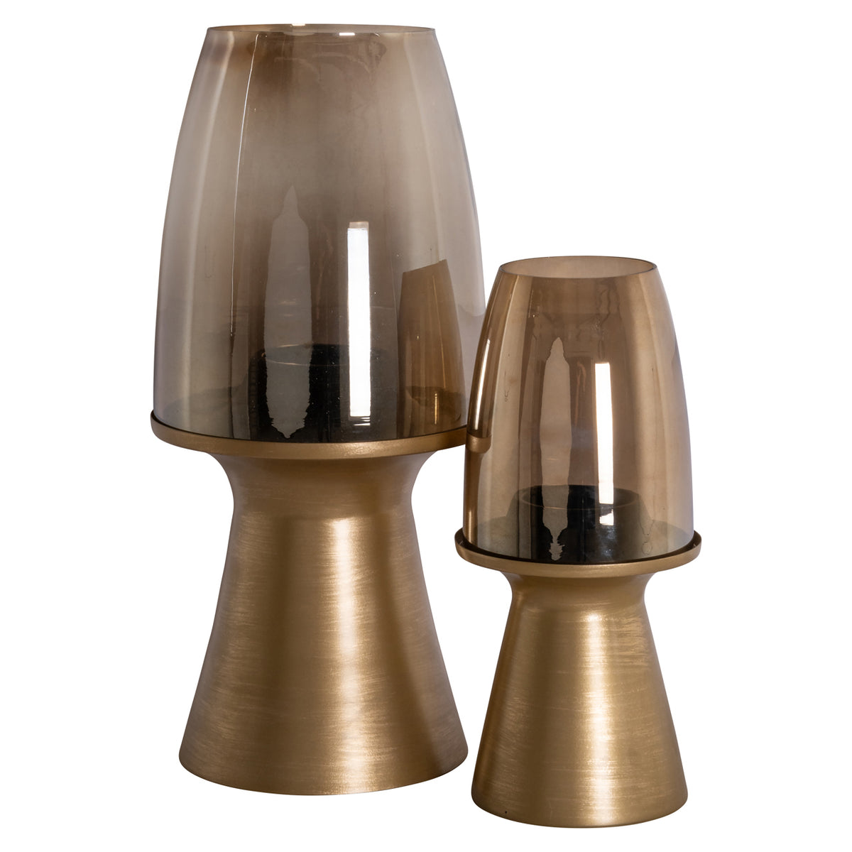 Danea brushed gold small hurricane lantern