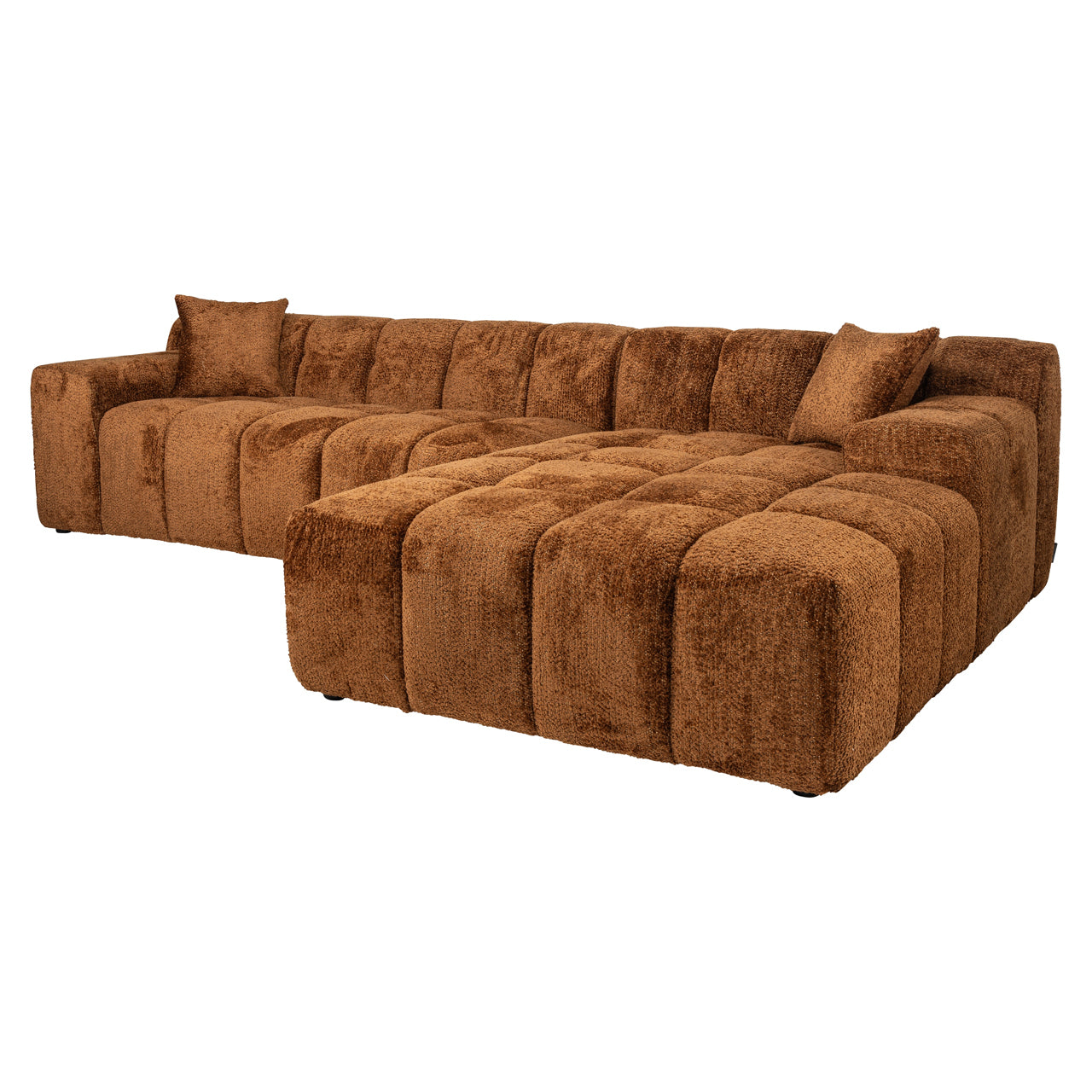 Sofa Cube Lovely Cinnamon 3-Sitzer + Lounge rechts