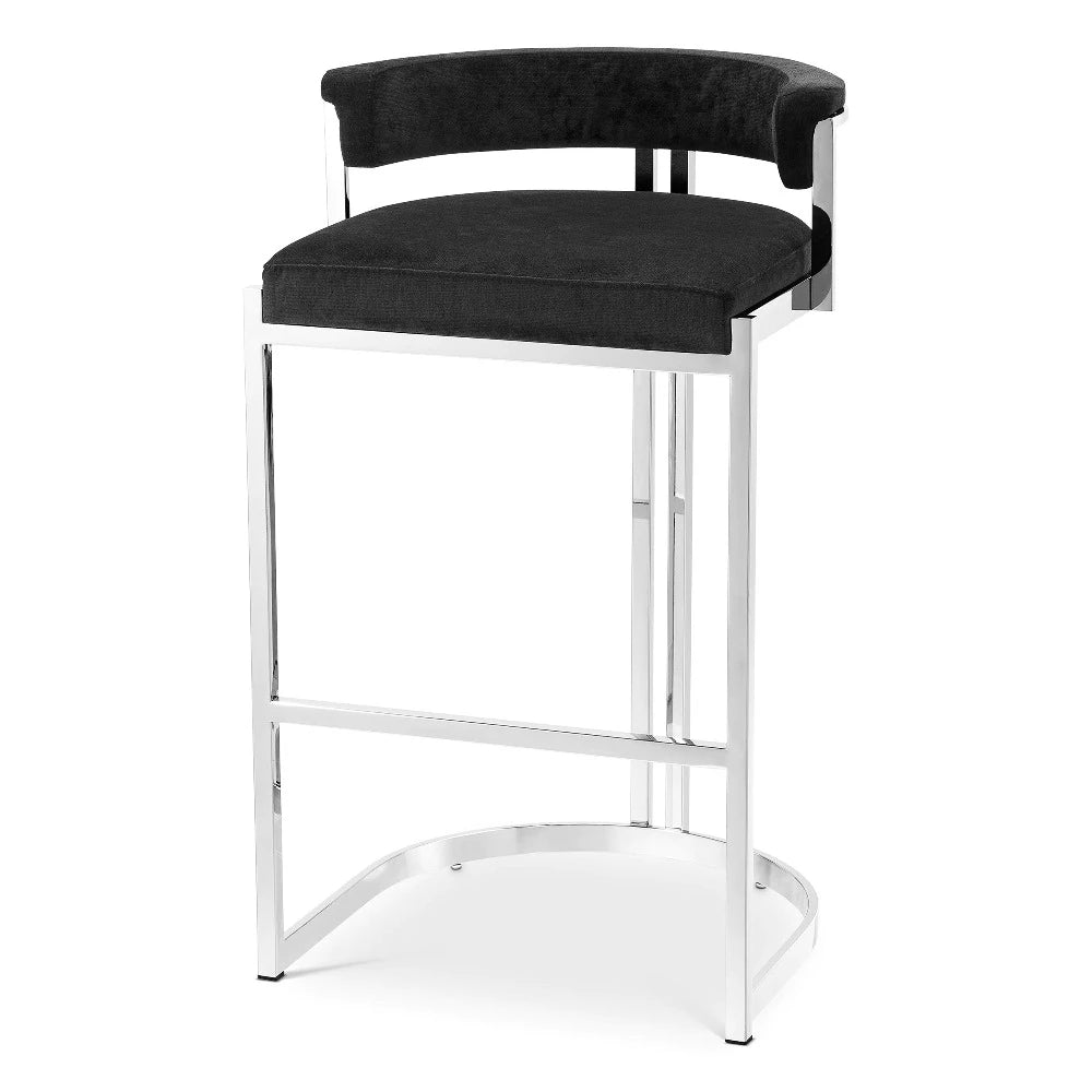 counter stool eichholtz eichholtz dante black velvet zwart fluweel