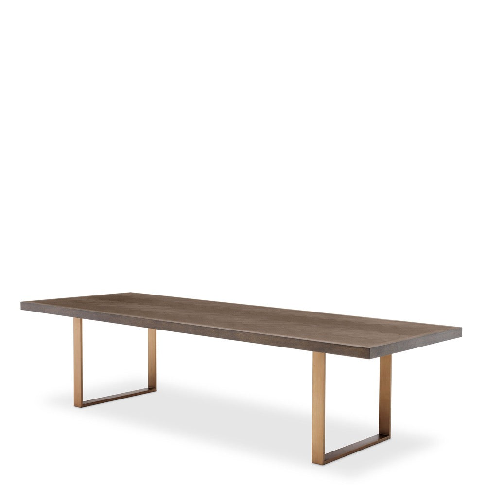 dining table eetkamertafel Eichholtz Melchior brown goud 300 cm