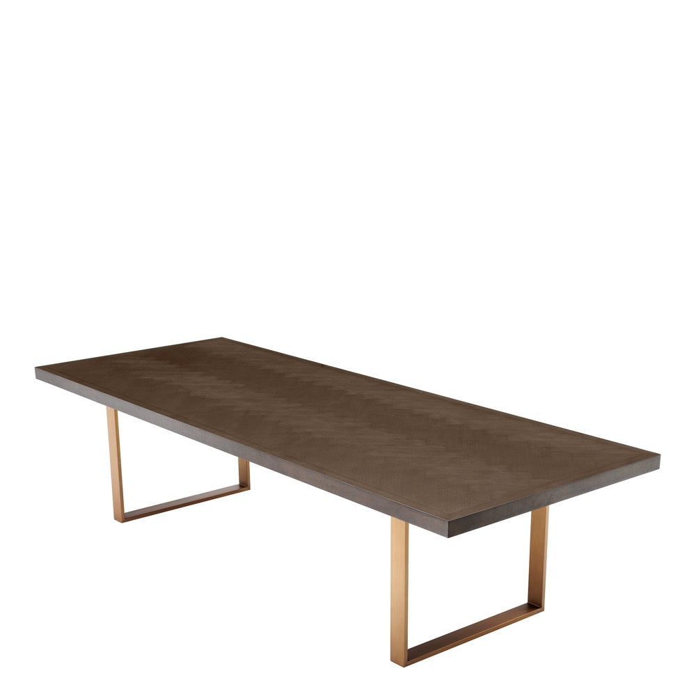dining table eetkamertafel Eichholtz Melchior brown goud 300 cm
