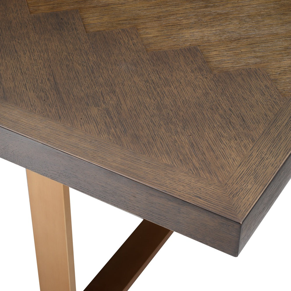 dining table eetkamertafel Eichholtz Melchior brown goud 300 cm