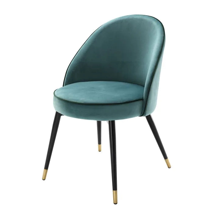 Eichholtz eetkamerstoel cooper turquoise velvet