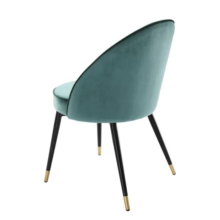 Eichholtz eetkamerstoel cooper turquoise velvet