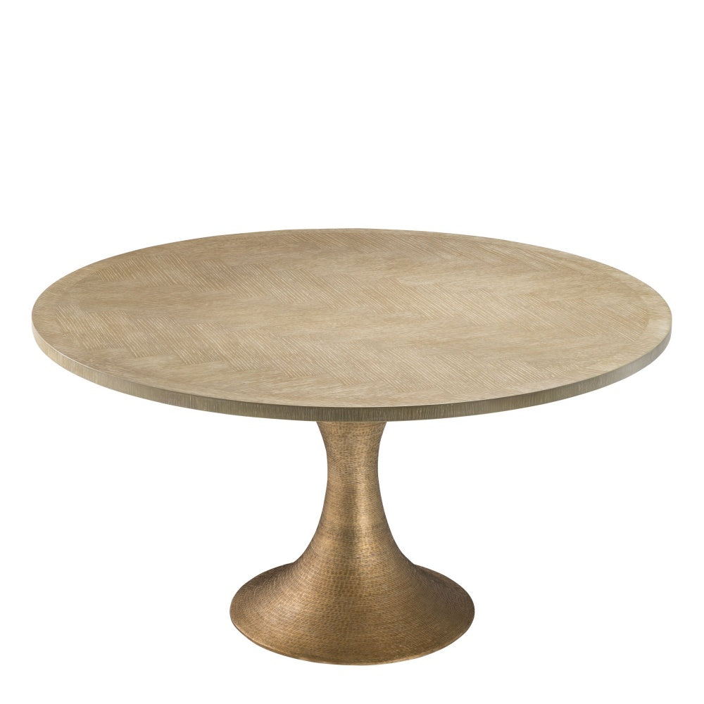 dining table Melchior round oak washed veneer