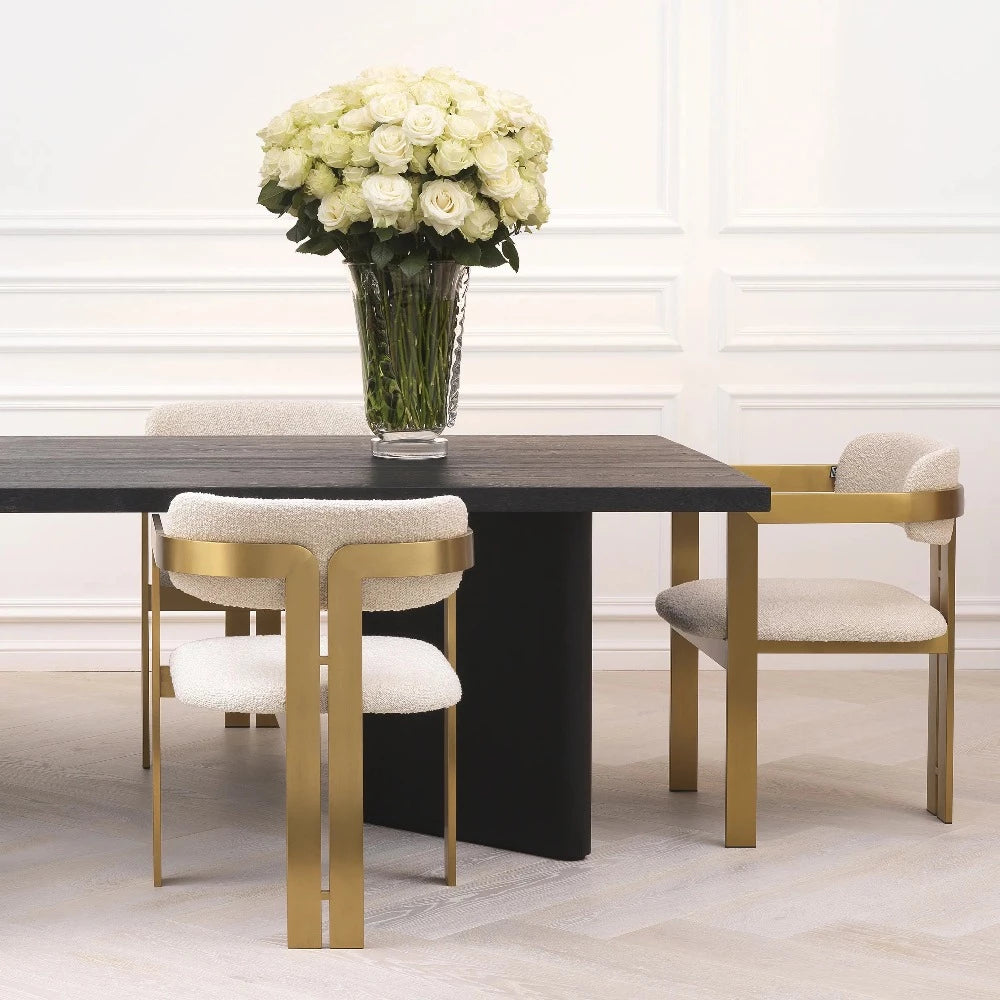 dining chair eetkamerstoel eichholtz donato cream boucle