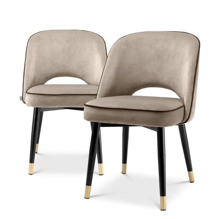 Eichholtz eetkamerstoel Cliff greige velvet