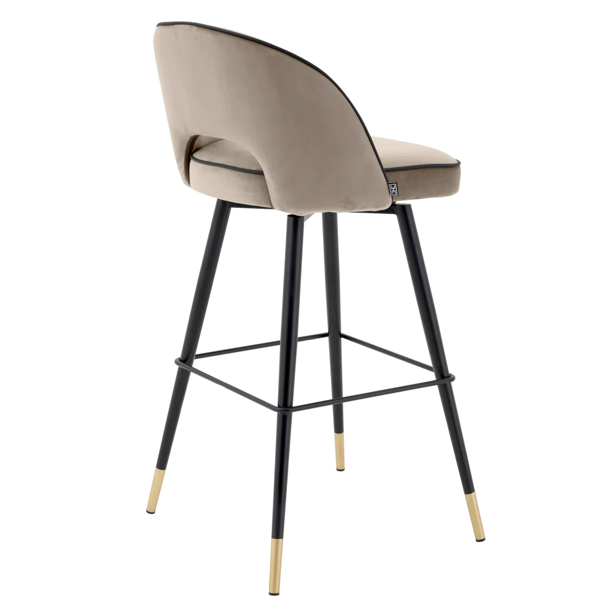 bar stool barkruk eichholtz gliff greige set of 2 velvet