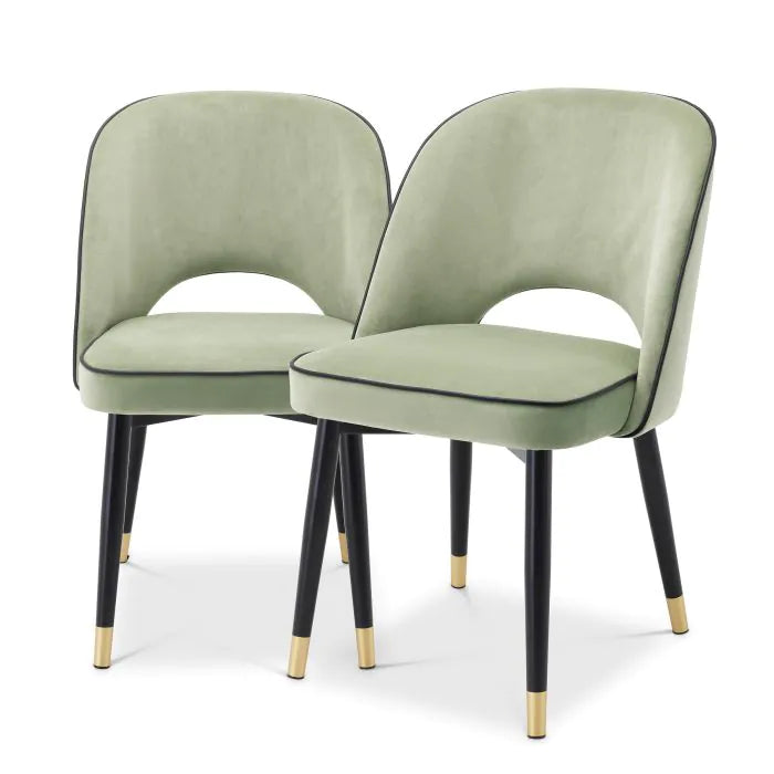 Eichholtz dining chair Cliff set of 2 pistachio green velvet
