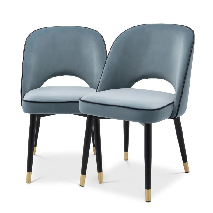 Eichholtz dining chair Cliff blue velvet