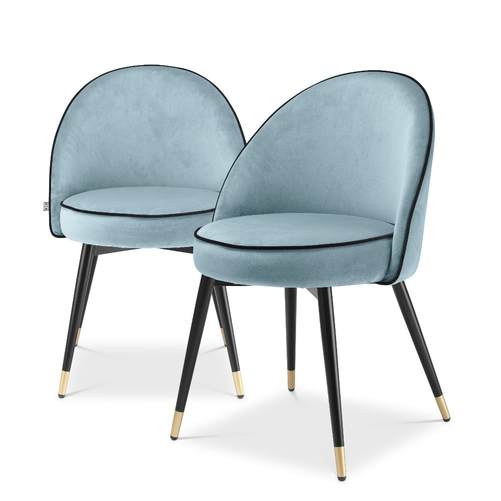 dining chair eetkamerstoel eichholtz cooper set of 2 blue velvet