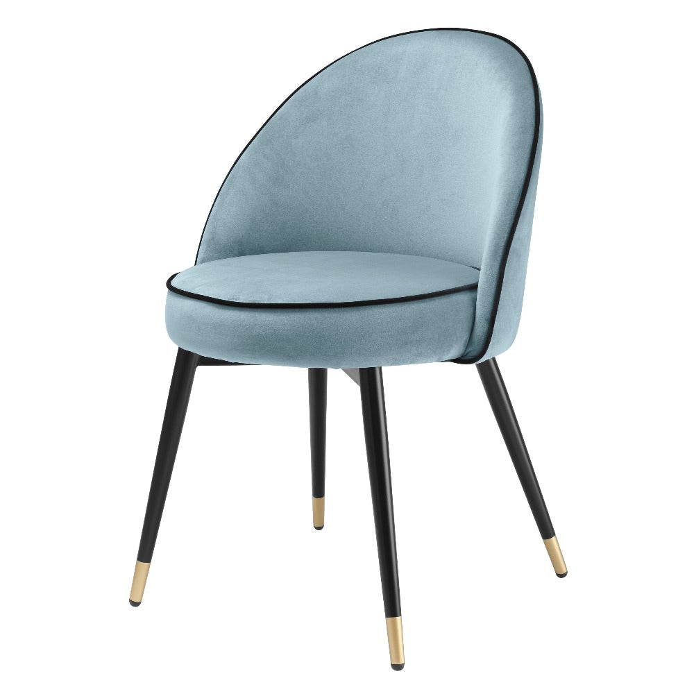 dining chair eetkamerstoel eichholtz cooper set of 2 blue velvet