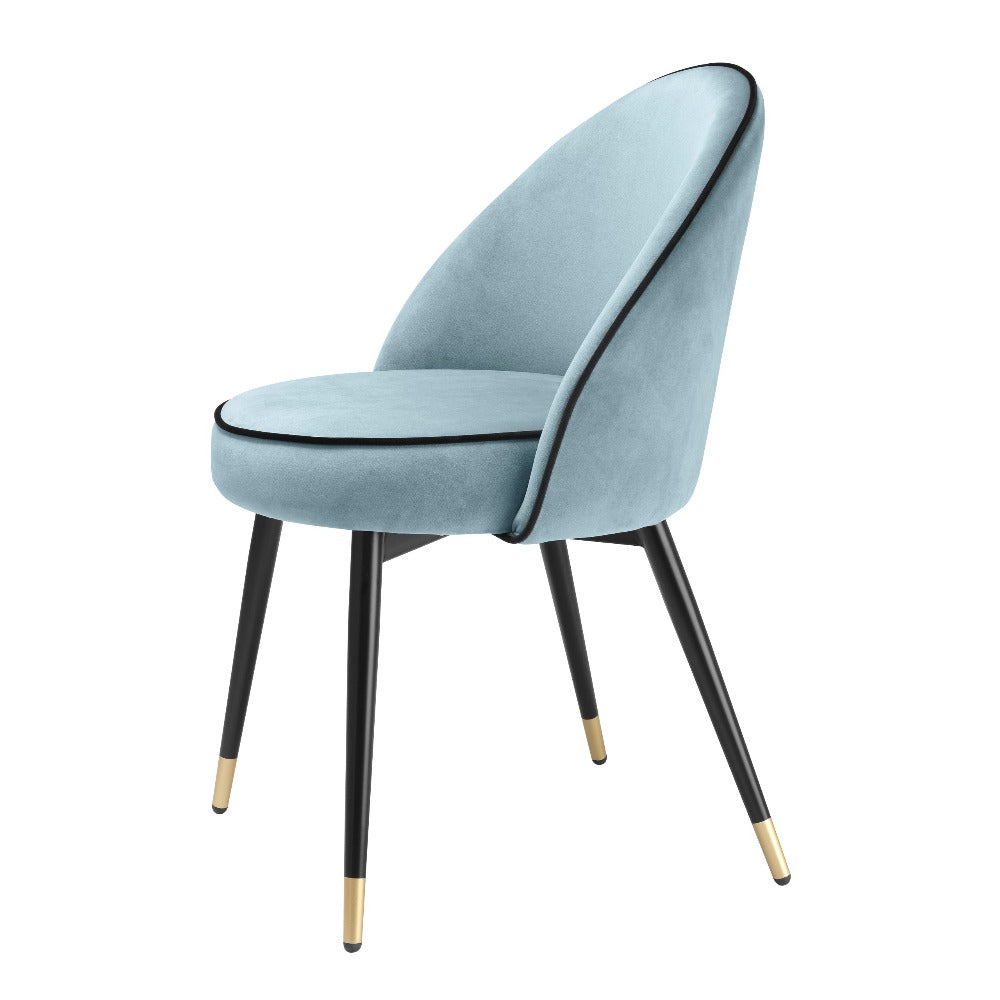 dining chair eetkamerstoel eichholtz cooper set of 2 blue velvet