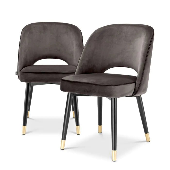 Eichholtz eetkamerstoel Cliff grijs velvet