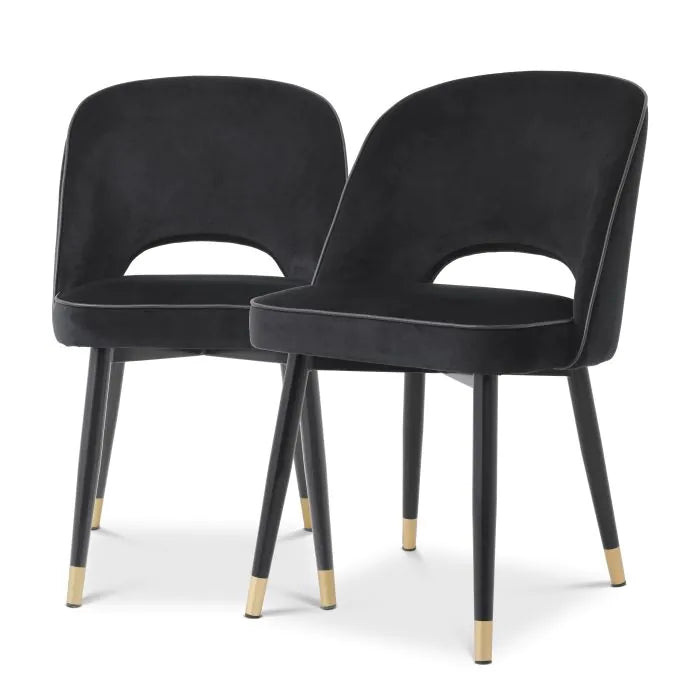 Eichholtz dining chair Cliff black velvet