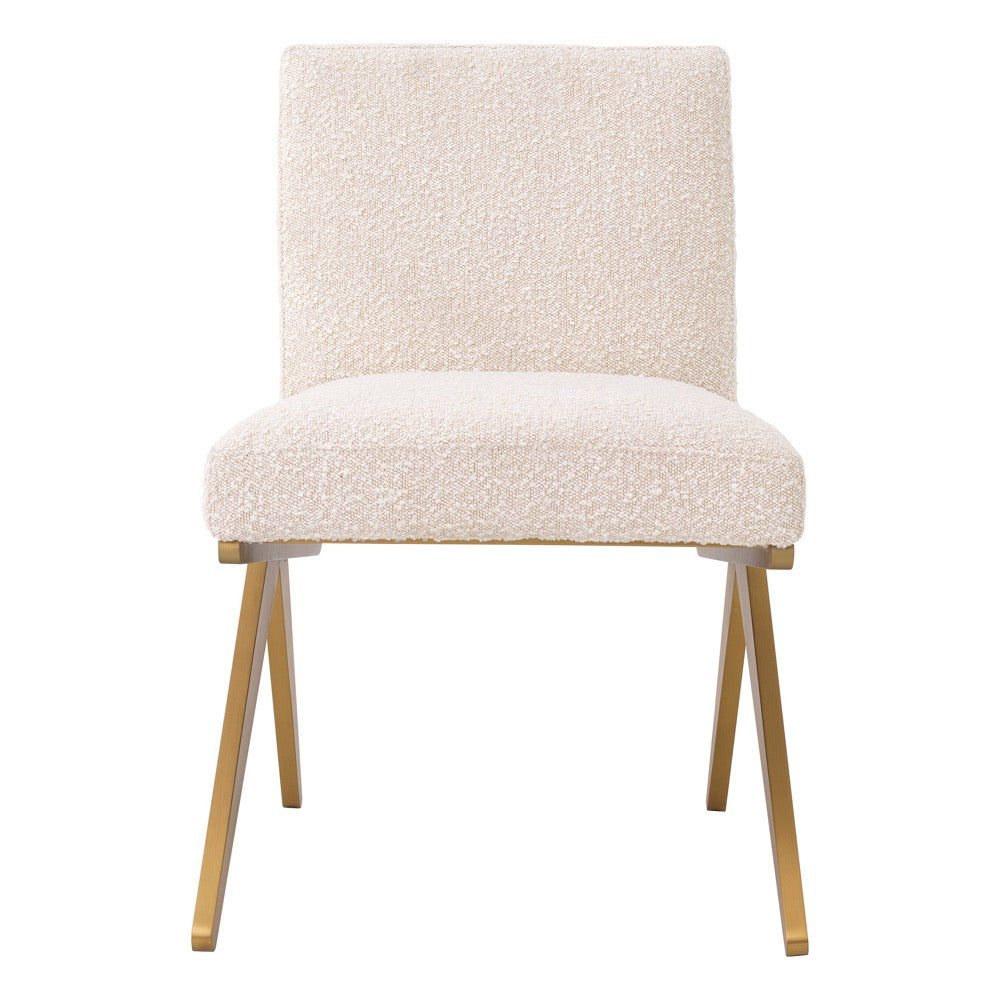 dining chair eetkamerstoel eichholtz fico bouclé cream
