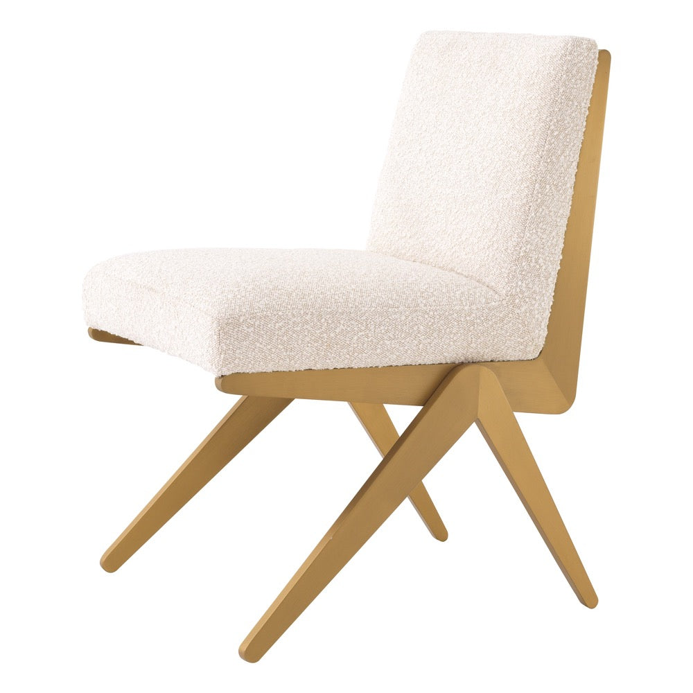 dining chair eetkamerstoel eichholtz fico bouclé cream