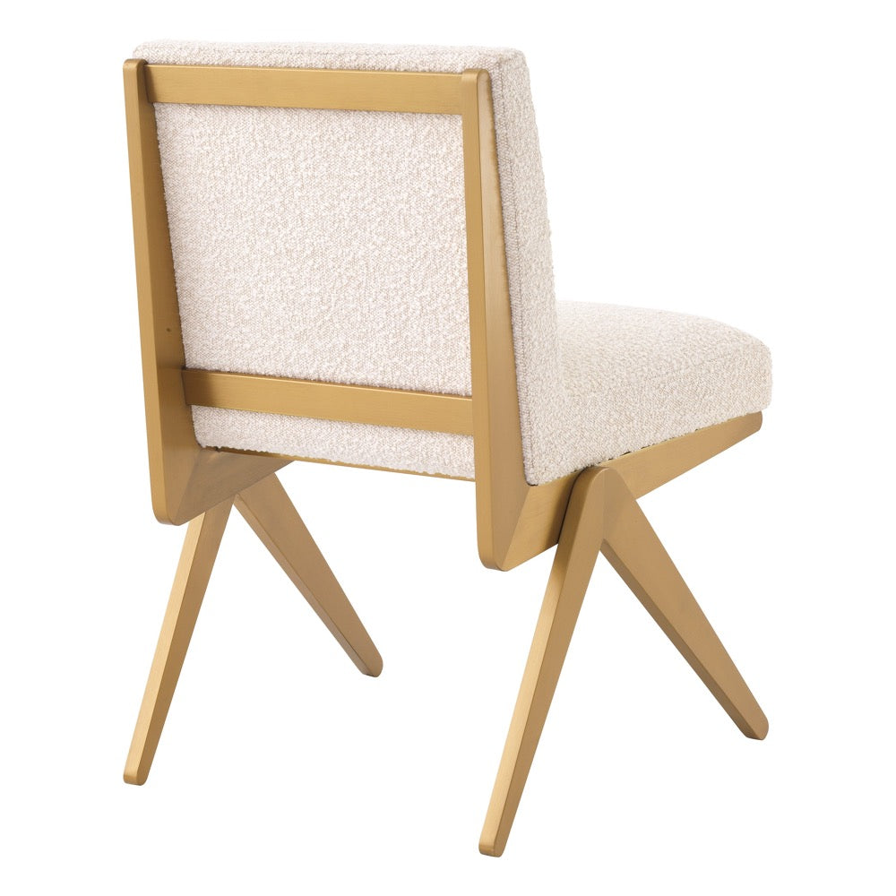 dining chair eetkamerstoel eichholtz fico bouclé cream