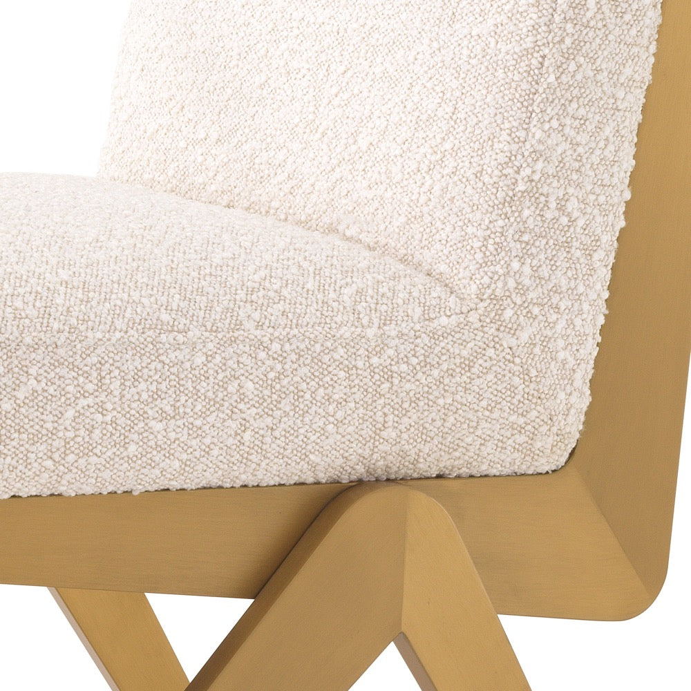dining chair eetkamerstoel eichholtz fico bouclé cream